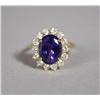 Image 3 : A Ladies 18 kt Yellow Gold, Tanzanite and Diamond Ring,