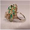 Image 2 : A Ladies 14 kt Yellow Gold, Diamond and Emerald Ring,