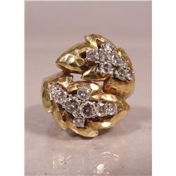 A David Webb Ladies 18 kt Yellow and White Gold, Diamond Melee Ring,