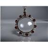 Image 2 : A Sterling Silver Garnet Magnifying Glass Pendant and Chain,