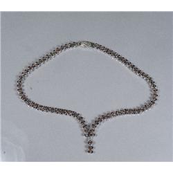 A Sterling Silver Garnet Necklace.