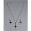 Image 1 : A Sterling Silver and Gold Vermeil Garnet Earring and Necklace Set,