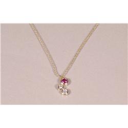 A 14 kt Yellow Gold, Diamond and Ruby Necklace,