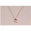 Image 1 : A 14 kt Yellow Gold, Diamond and Ruby Necklace,