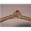 Image 3 : A 14 kt Yellow Gold, Diamond and Garnet Necklace,