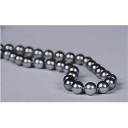 A Single Strand of Tahitian Grey with Pink Overtone Pearl Necklace, 8mm,