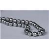 Image 1 : A Single Strand of Tahitian Grey with Pink Overtone Pearl Necklace, 8mm,