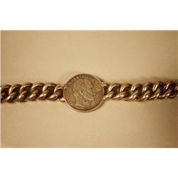 A Hollow Silver Prussian Coin Bracelet,