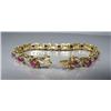 Image 2 : A Sterling Silver and Gold Vermeil Diamond and Ruby Bracelet.