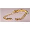 Image 3 : A 14 kt Yellow Gold, Jade and Diamond Bracelet,