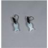 Image 1 : A Pair of Sterling Silver Jade Fish Form Earrings,