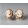 Image 1 : A Pair of 14 kt Yellow Gold and Carved Shell Cameo Earrings.