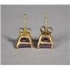 Image 3 : A Pair of 18 kt Yellow Gold and Natural Untreated Square Cut Amethyst Earrings,