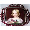 Image 3 : A Garnet and Porcelain Brooch.
