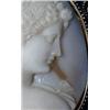 Image 6 : A Carved Russian Agate Cameo with 18 kt Yellow Gold, Diamond and Pearl Frame with Black and White En
