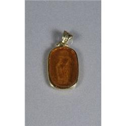 A Gold Vermeil and Glass Relief Cameo.