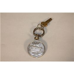 A 1938 Munich Olympic Souvenir Key Chain, with Vintage American Locker Key,