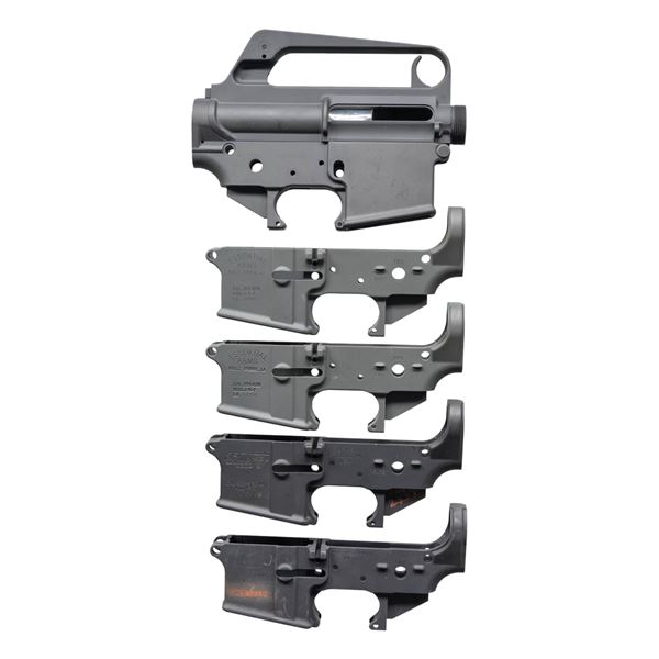 GROUPING OF 5 UNASSEMBLED AR-15 TYPE LOWER