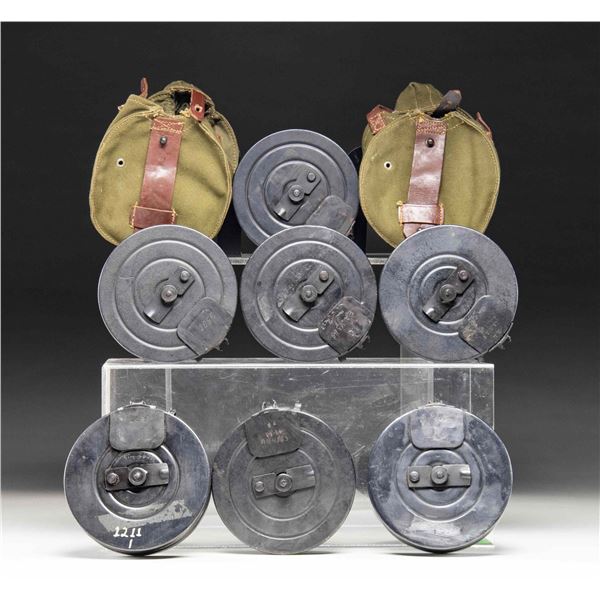 LOT OF 7 SOVIET RUSSIAN PPSH-41 DRUM MAGAZINES.