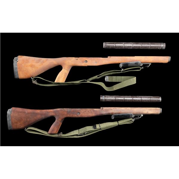 LOT OF TWO M14E2 STOCKS & HANDGUARDS.