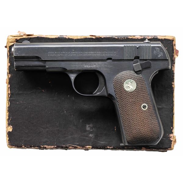 NICE COLT MODEL 1908 HAMMERLESS SEMI-AUTOMATIC