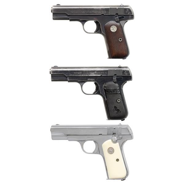 LOT OF 3 COLT MODEL 1903 & 1908 HAMMERLESS