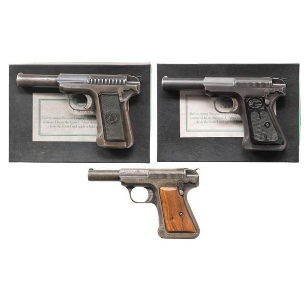 LOT OF 3 SAVAGE SEMI-AUTOMATIC PISTOLS.