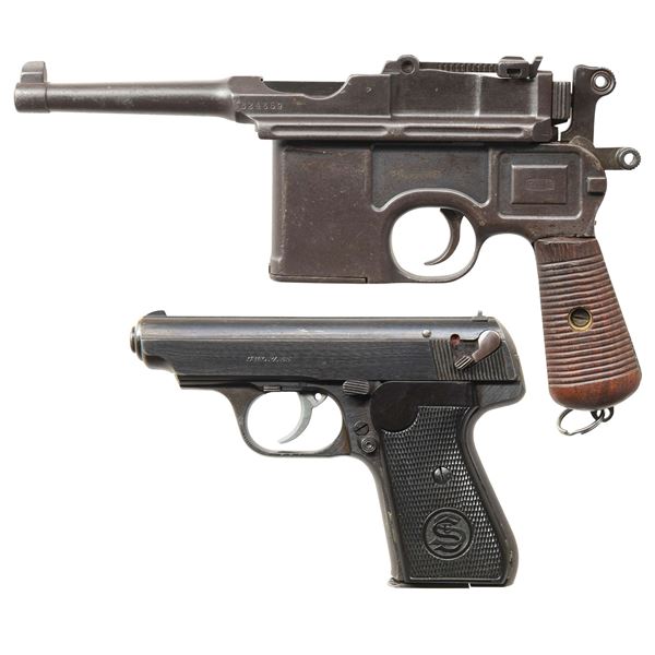 LOT OF 2 MAUSER C96 BOLO & J.P. SAUER MODEL 38H