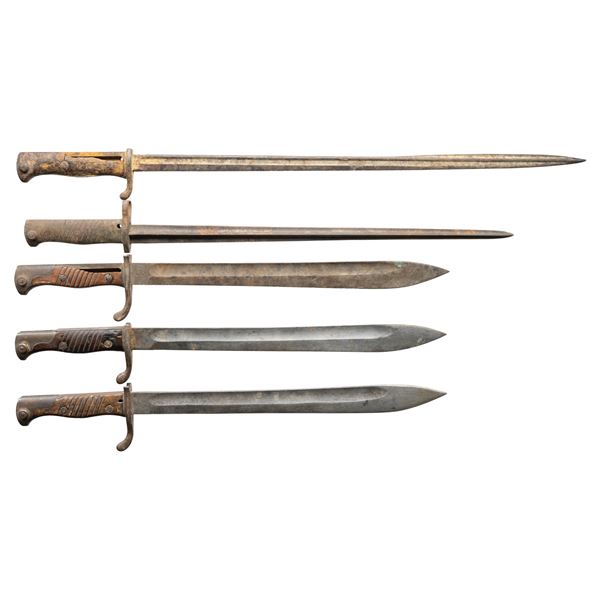 LOT OF 5 WWI GERMAN BAYONETS.