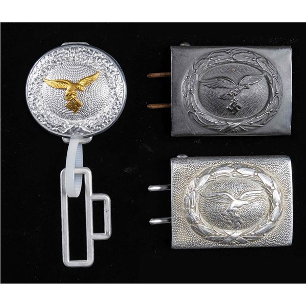 3 WWII GERMAN LUFTWAFFE BELT BUCKLES.