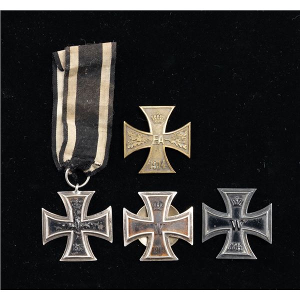 WWI GERMAN IRON CROSSES AND BRUNSWICK CROSS.