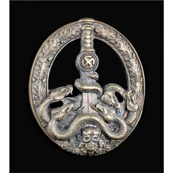 WWII GERMAN STYLE BRONZE ANTI PARTISAN BADGE.