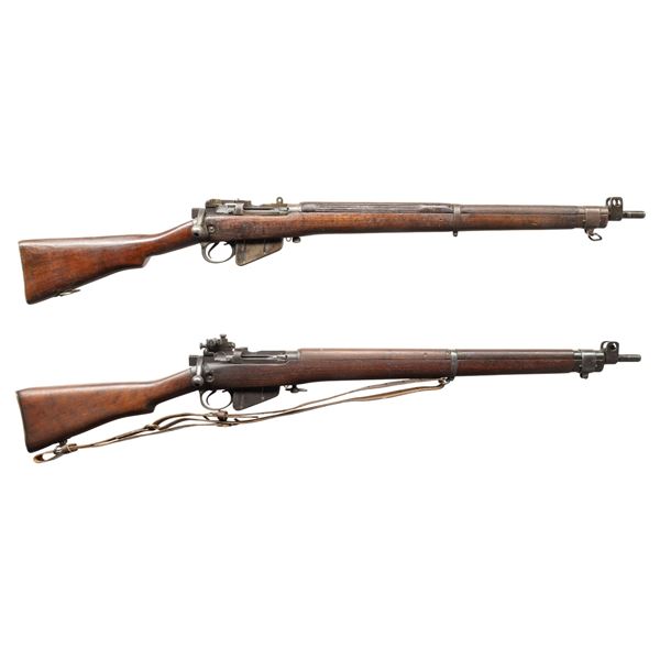 LOT OF TWO BRITISH NO4 MKI BOLT ACTION RIFLES.
