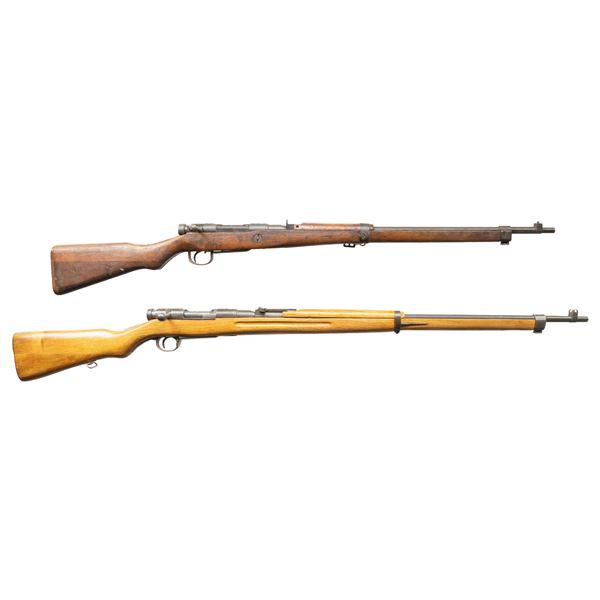 LOT OF TWO ARISAKA BOLT ACTION RIFLES.