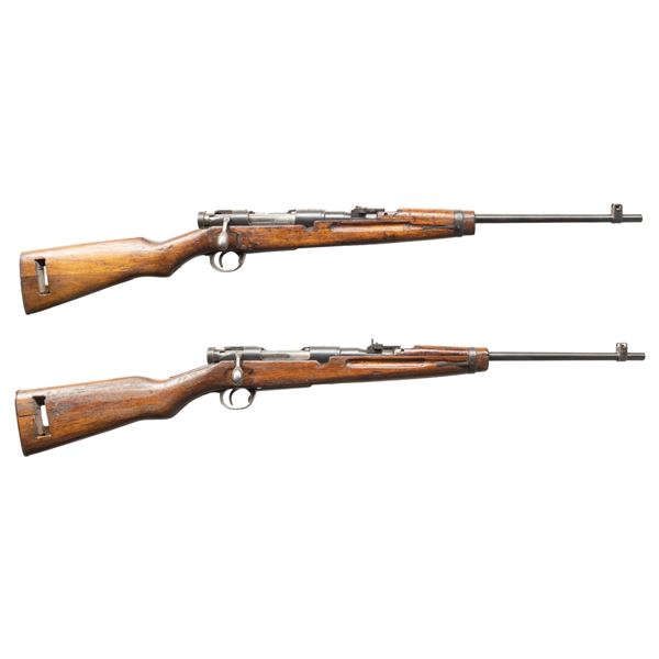 LOT OF TWO SIAMESE T91 BOLT ACTION CARBINES.