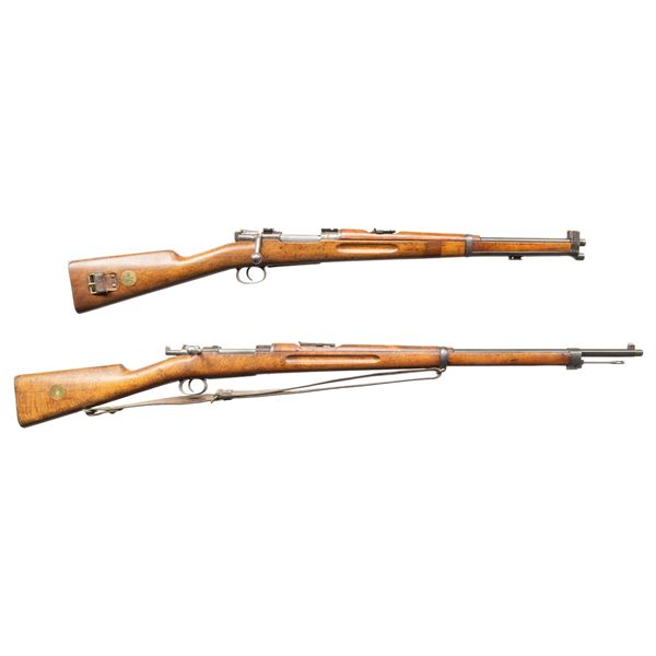 LOT OF TWO SWEDISH MAUSER BOLT ACTION RIFLES.