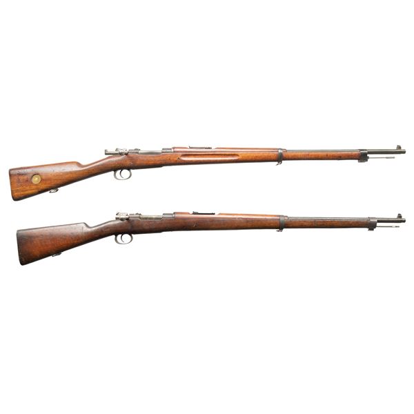 LOT OF TWO MILITARY MAUSER BOLT ACTION RIFLES.