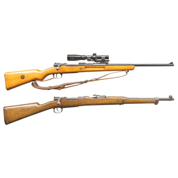 LOT OF TWO MAUSER BOLT ACTION RIFLES.