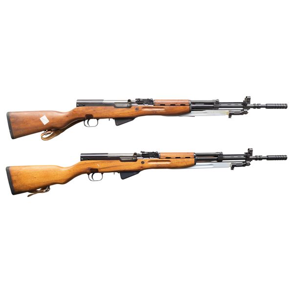 LOT OF TWO YUGO M59/66A1 SKS SEMI AUTO RIFLES.