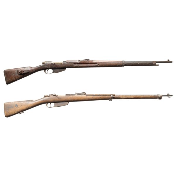 LOT OF TWO ANTIQUE MILITARY BOLT ACTION RIFLES.