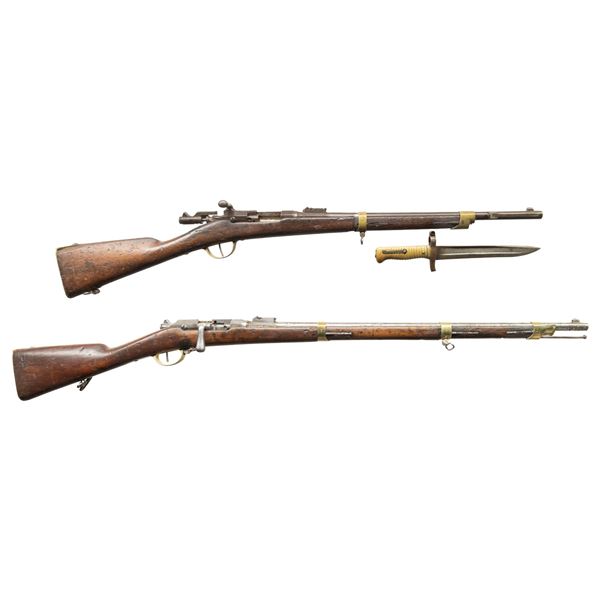 LOT OF TWO GREEK GRAS BOLT ACTION RIFLES.