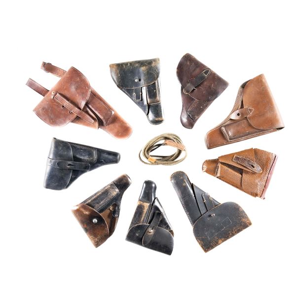 LOT OF ASSORTED WWII ERA EUROPEAN HOLSTERS.