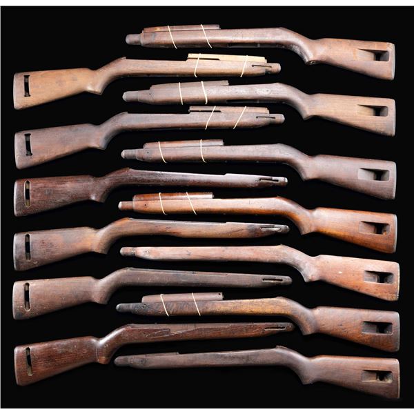 DESIRABLE GROUP OF 13 U.S. WWII M1 CARBINE STOCKS.