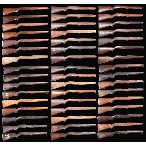 GROUPING OF 48 WALNUT M1 GARAND RIFLE BUTTSTOCKS.
