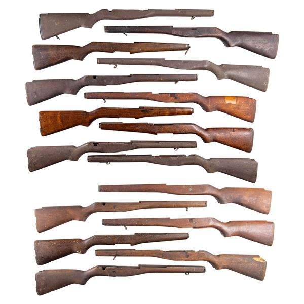 GROUPING OF 16 M14, M1A AND M1 GARAND STOCKS.