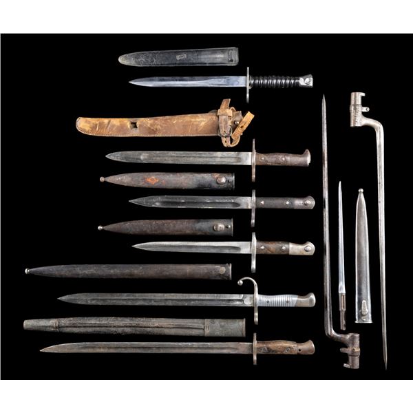 ASSORTED LOT OF 9 BAYONETS.