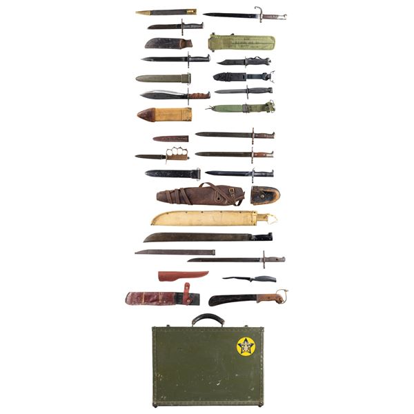 LOT OF PRIMARILY U.S. BAYONETS & EDGED FIGHTING