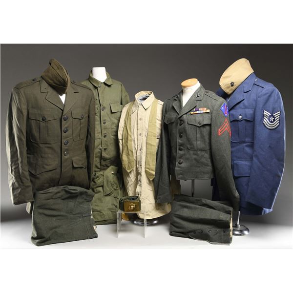 GROUP OF US MARINE UNIFORMS.