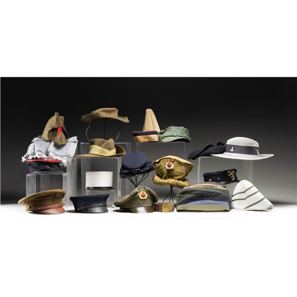 31 US & FOREIGN MILITARY HATS AND MORE.