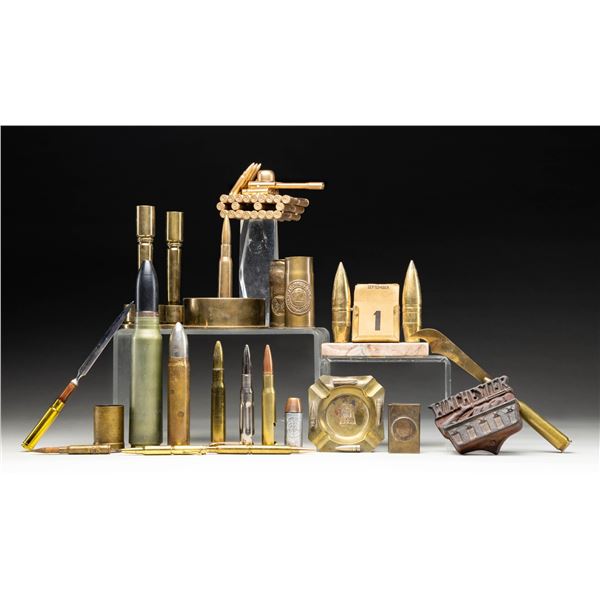 LOT OF PRIMARILY WWI / WWII ERA TRENCH ART.